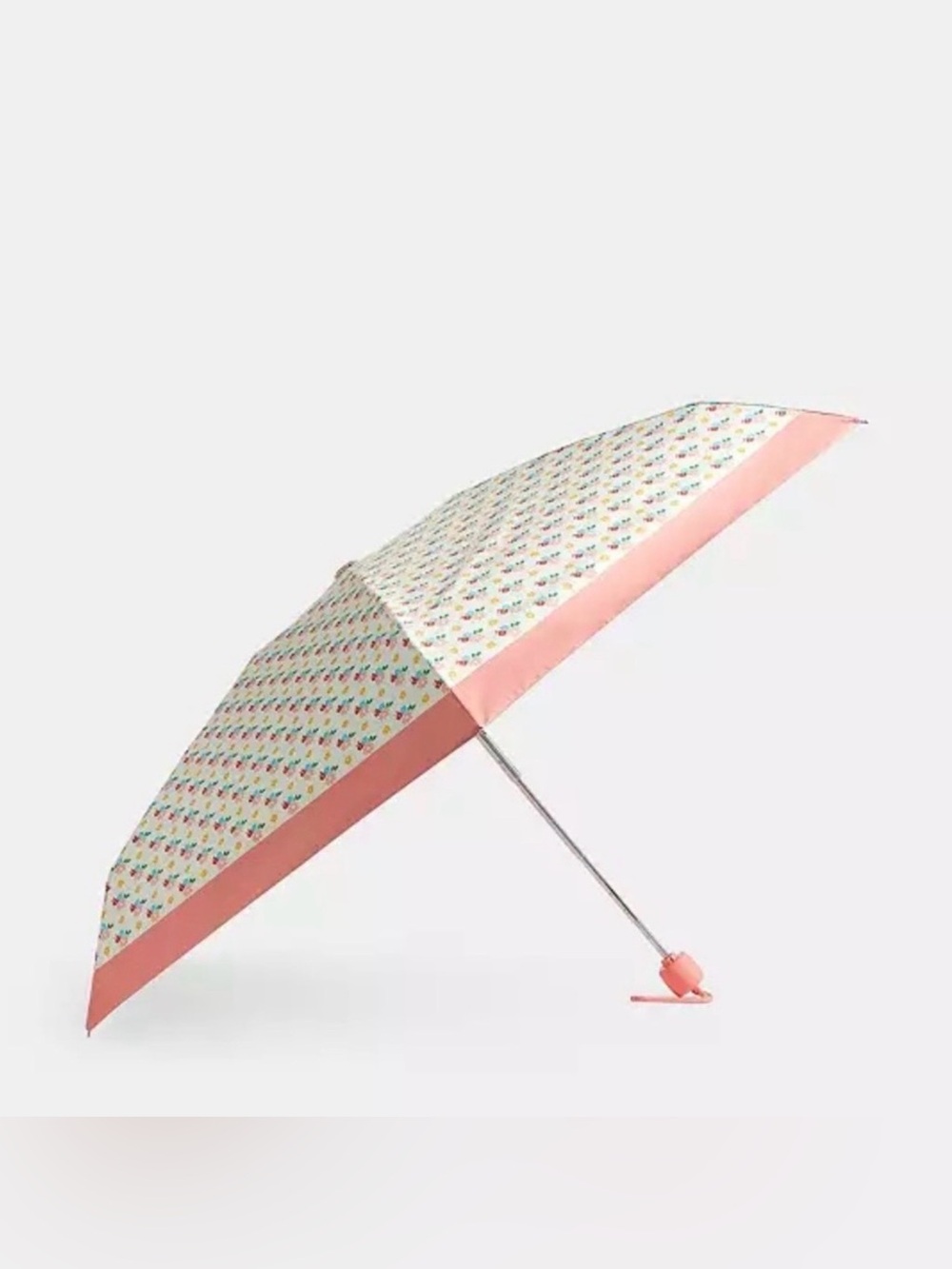 Coach Pink Trim Compact Patterned Umbrella